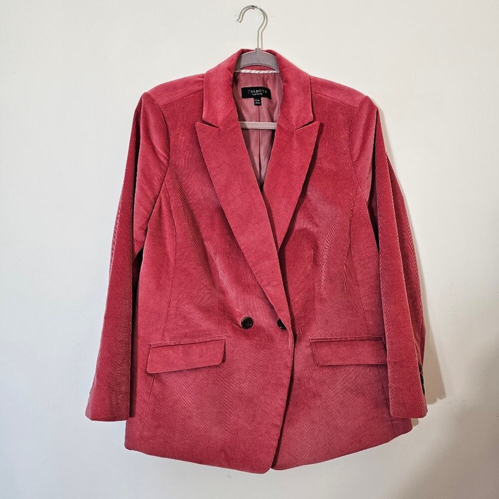 Talbots Corduroy Blazer Lined Double-Breasted SZ 14WP